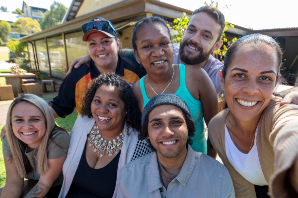 Outdoor group selfie photo